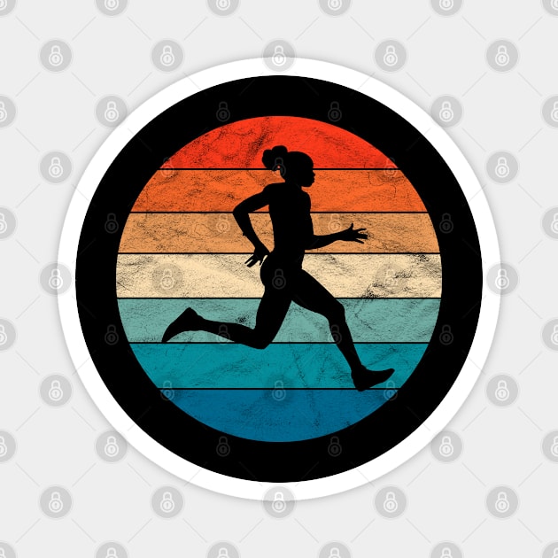Vintage Female Runner Magnet by ChadPill